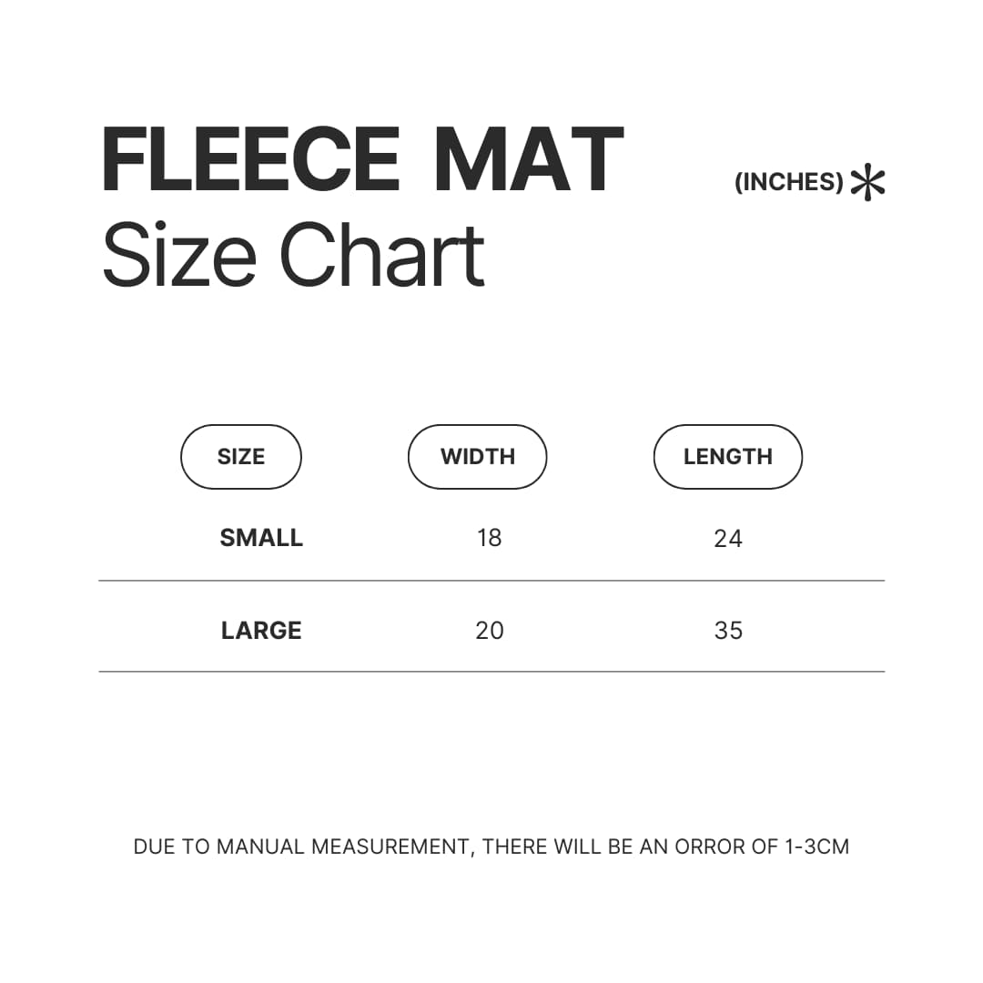 Fleece Mat Size Chart - Dragon Ball Z Gifts