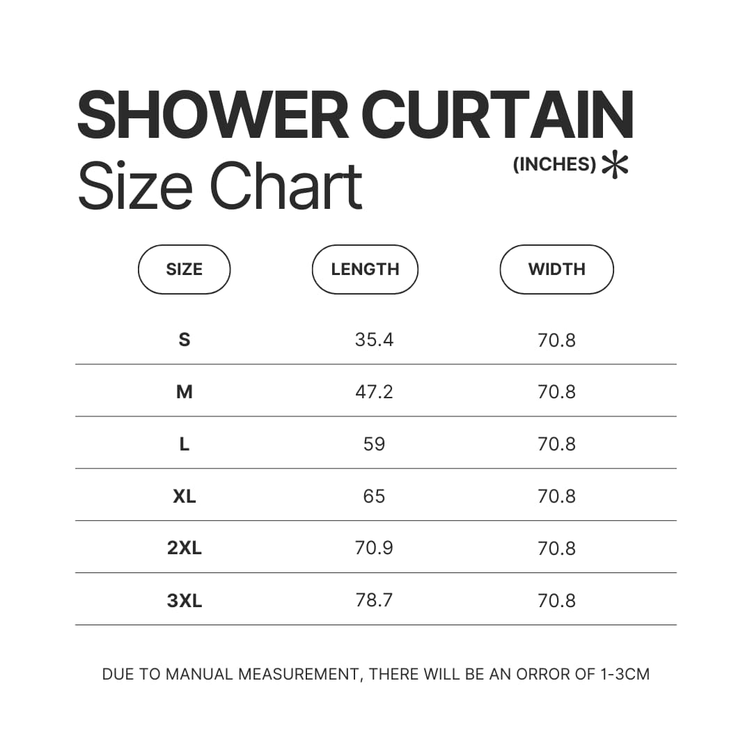 Shower Curtain Size Chart - Dragon Ball Z Gifts