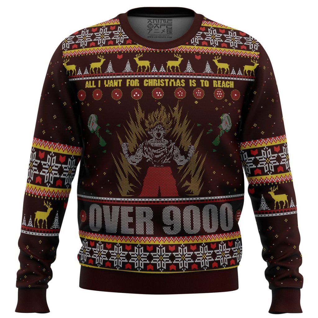 DBZ Goku Over 9000 Dragon Ball Z men sweatshirt FRONT mockup - Dragon Ball Z Gifts