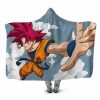 Dragon Ball Super Saiyan God Red Goku At Sky Hooded Blanket 1 - Dragon Ball Z Gifts