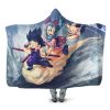 Dragon Ball Young Goku Bulma Oolong On Kintoun Hooded Blanket - Dragon Ball Z Gifts