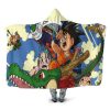 Dragon Ball Young Goku Ride Dragon With Friends Hooded Blanket - Dragon Ball Z Gifts