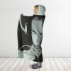 Dragon Ball Z Android 17 And 18 Patched Up Hooded Blanket 2 side - Dragon Ball Z Gifts