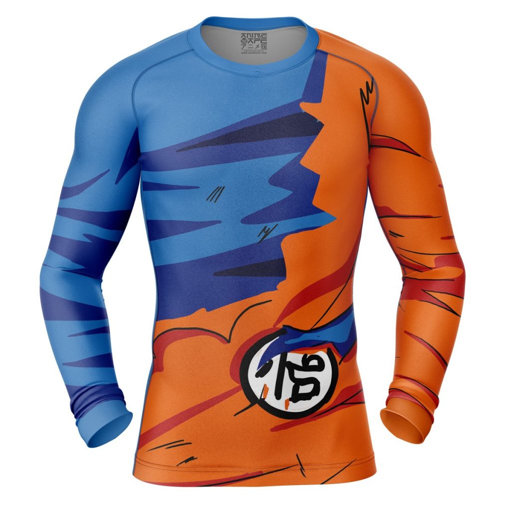 Goku Gi Compression Shirt Rash Guard front 1 - Dragon Ball Z Gifts