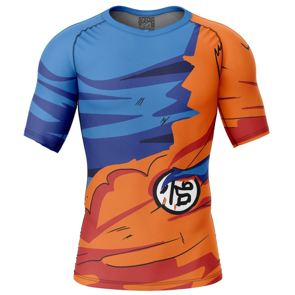 Goku Short Sleeve Rash Guard front - Dragon Ball Z Gifts