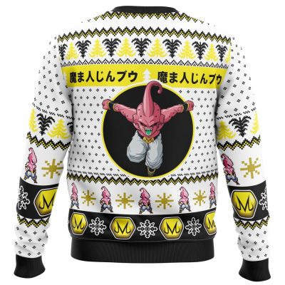 Kid Buu Face DBZ Ugly Christmas Sweater BACK mockup - Dragon Ball Z Gifts