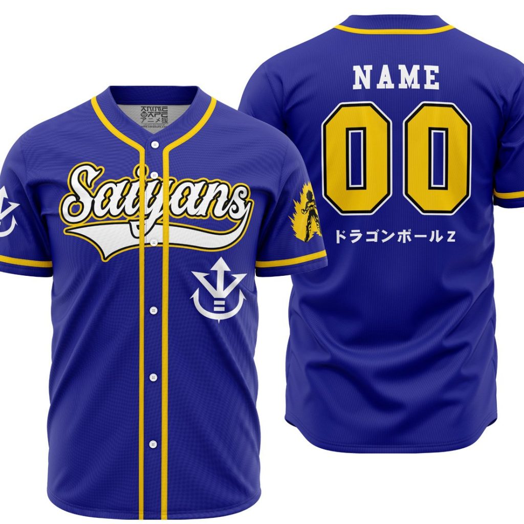 Personalized Saiyan Vegeta DBZ AOP Baseball Jersey MAIN Mockup - Dragon Ball Z Gifts