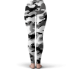 Saiyan Royal Family Symbol Camouflage Black White Yoga Pants Back - Dragon Ball Z Gifts